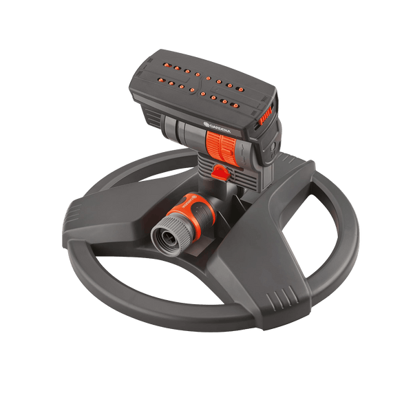 Gardena ZoomMaxx oscillating sprinkler on a round sled base