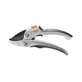 Gardena SmartCut Comfort ratchet pruners with silver aluminum handles