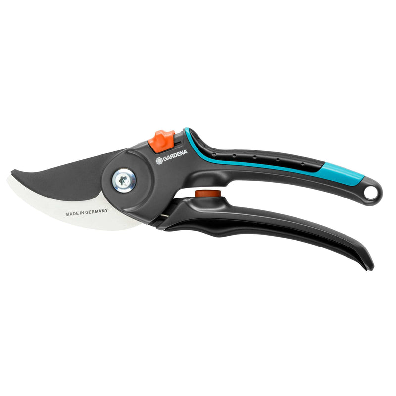 Gardena B/M bypass pruners with black and teal handles