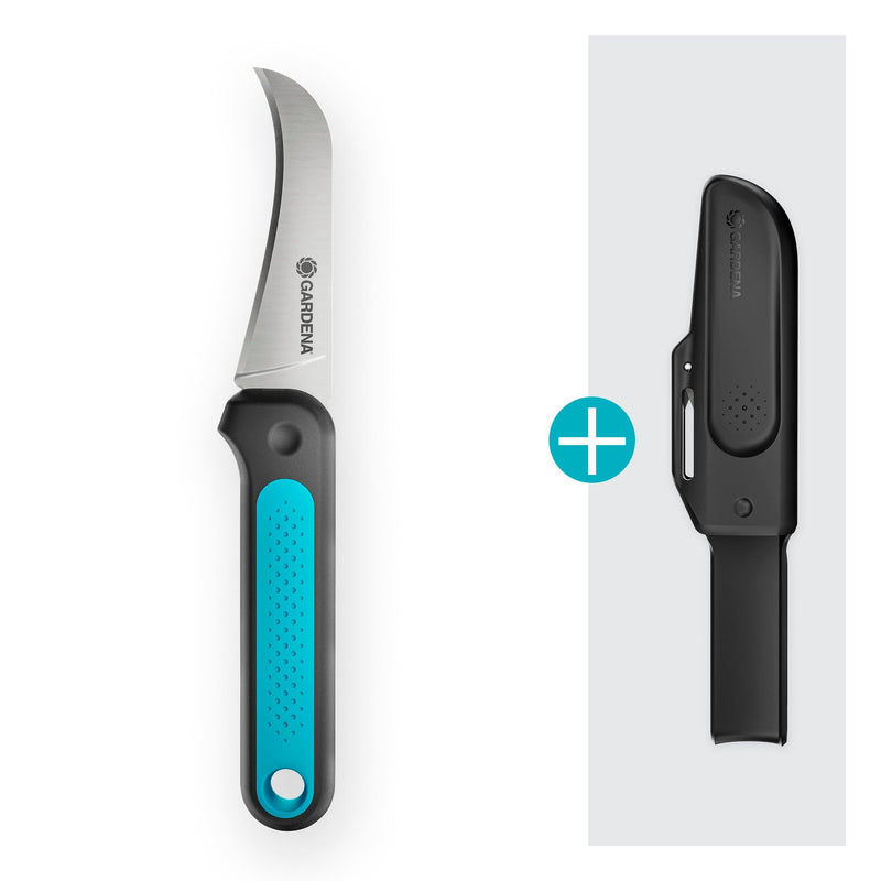 Gardena VeggieCut knife and holster shown as a set
