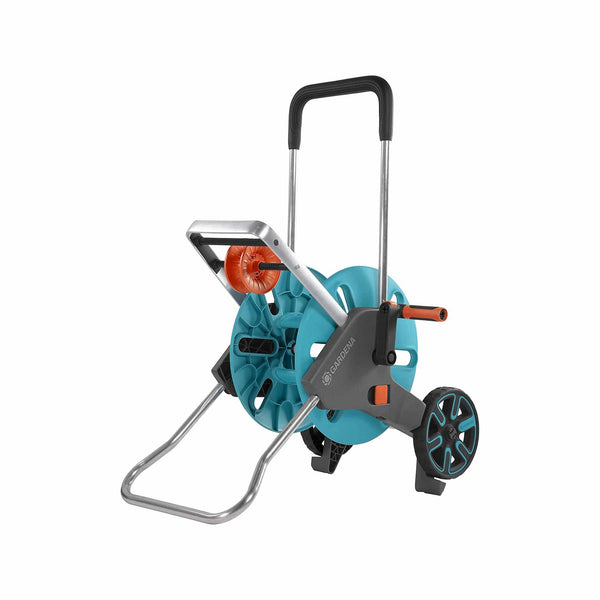 Gardena CleverRoll M Easy hose trolley with a teal drum on two wheels
